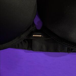 Victoria's Secret Classic Black Bra with rhinestone center
